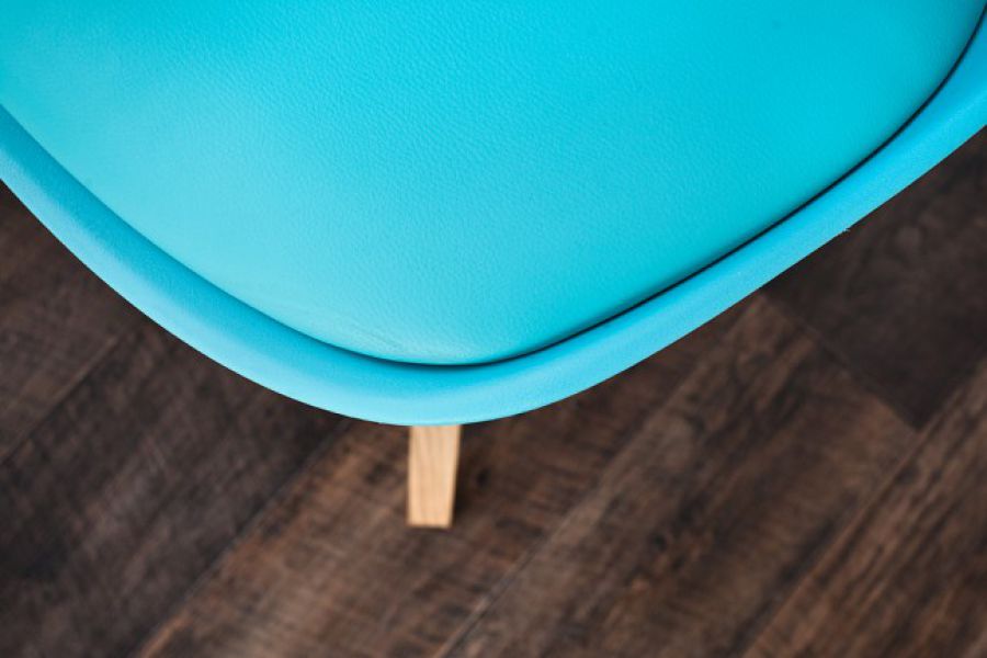 Krzesło Modern Art Wood niebieskie  - Invicta Interior